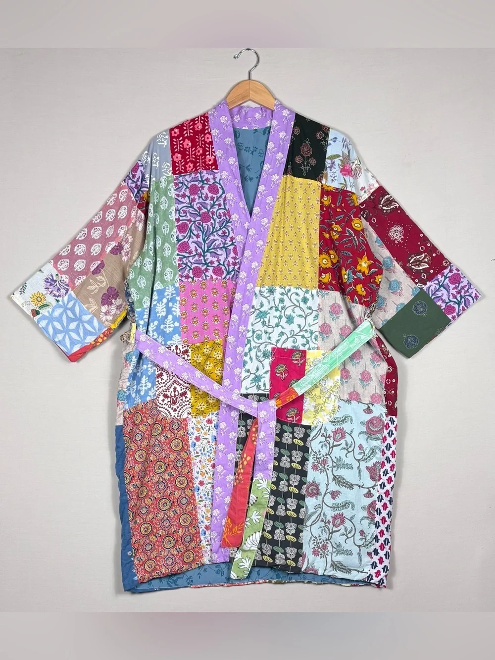 Patchwork Cotton Kimono Robe - Multicolor